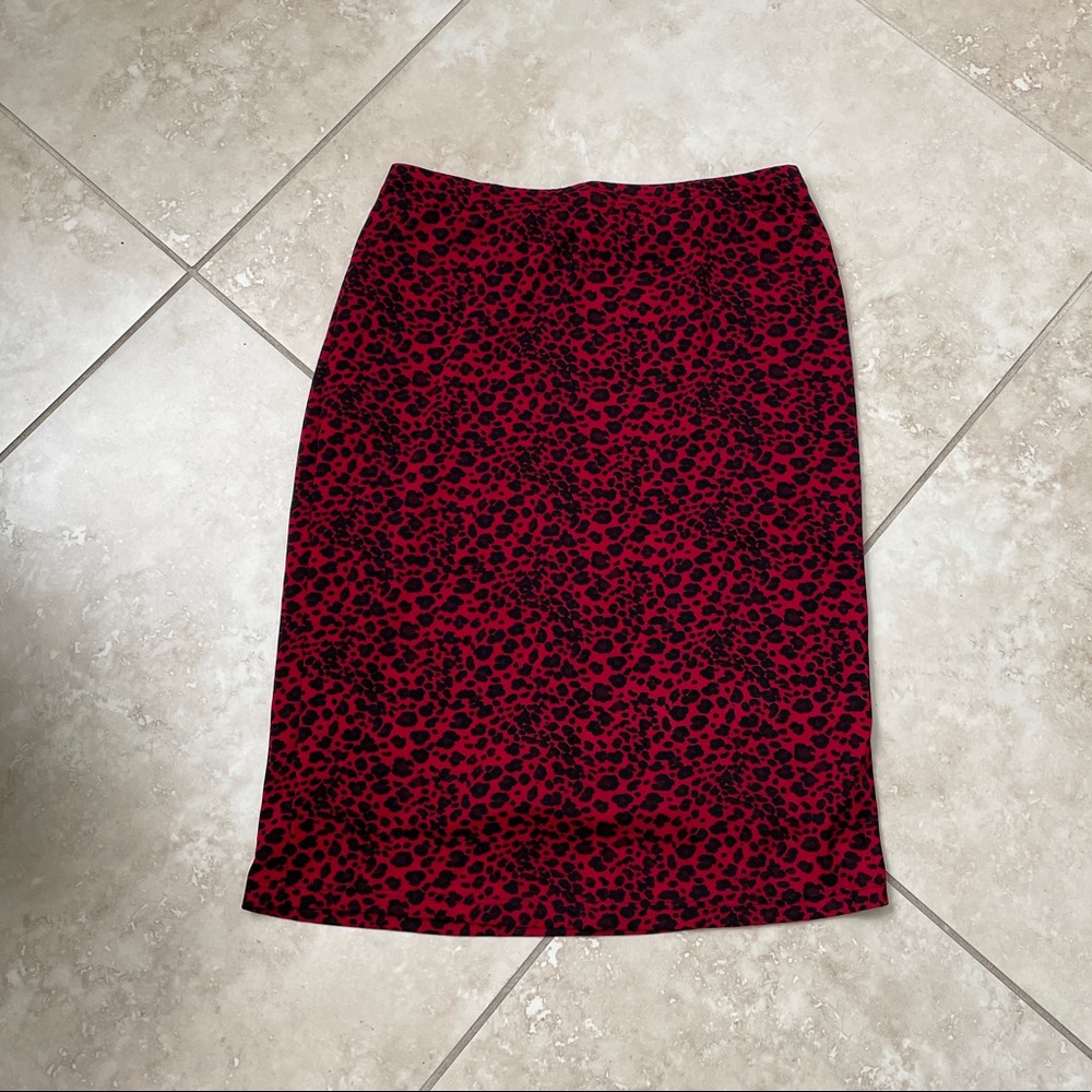 Y2K Red Cheetah Print Skirt 🐆
